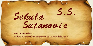 Sekula Šutanović vizit kartica